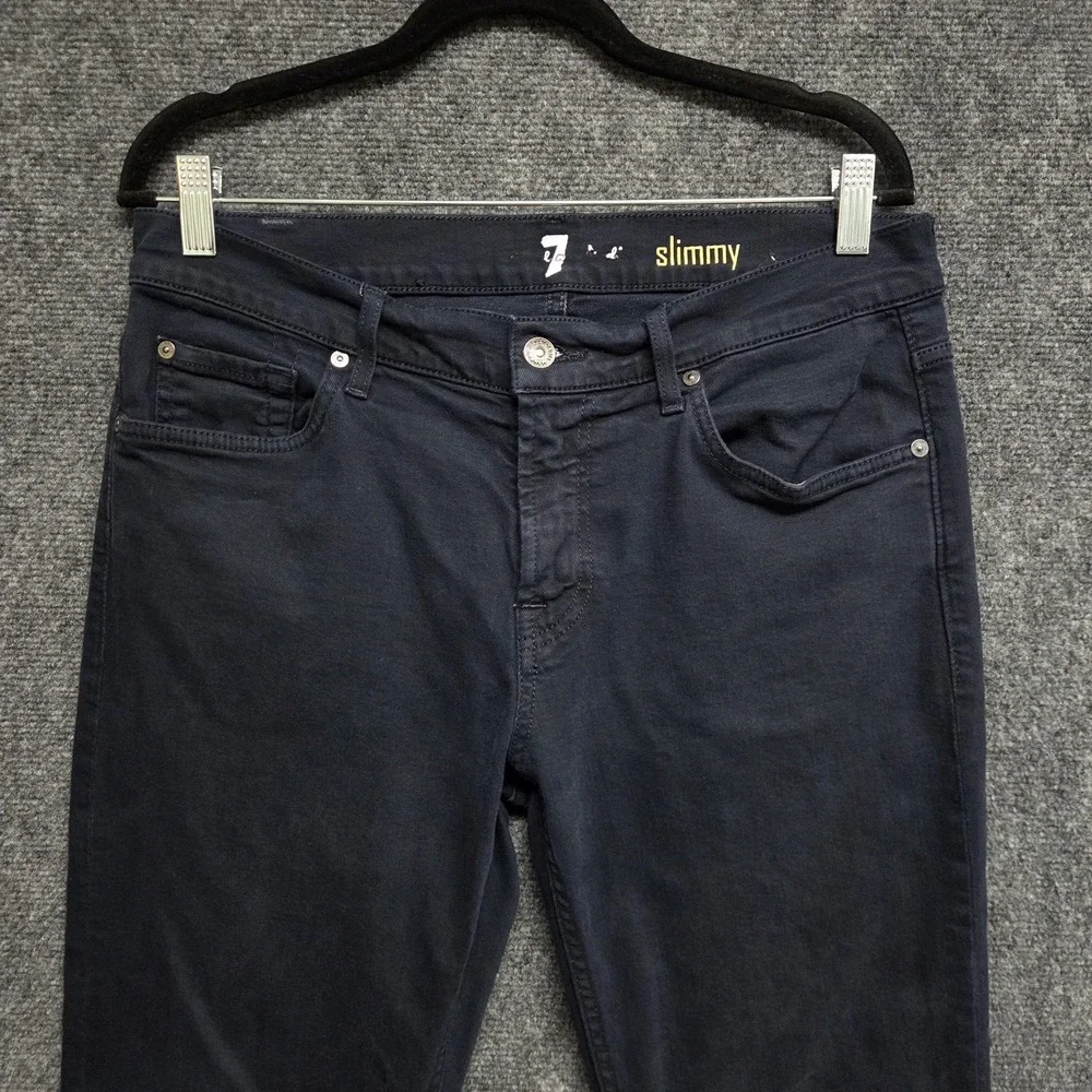 7 For All Mankind Slimmy Jeans Men 32x29 Navy Blue Luxe Performance Denim Casual